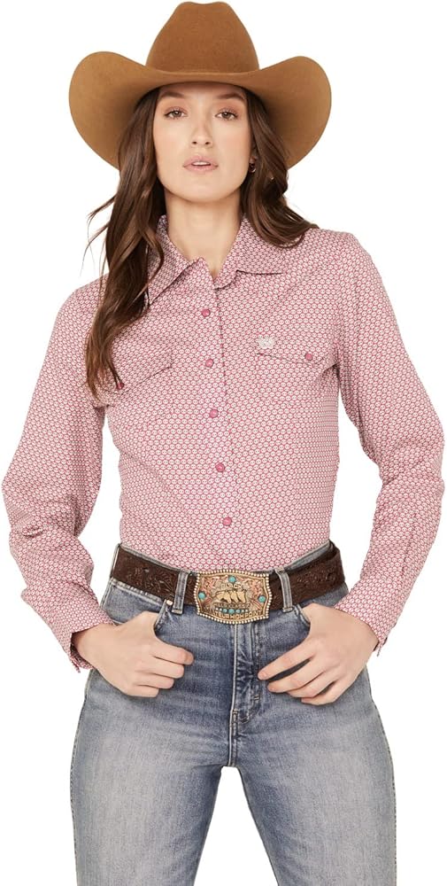 Cinch Women's Geo Print Long Sleeve Western Snap Shirt